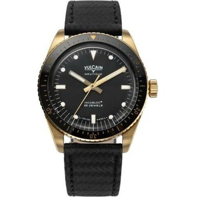 Vulcain Skin Nautique Bronze / Black Black Carbon Leather Strap