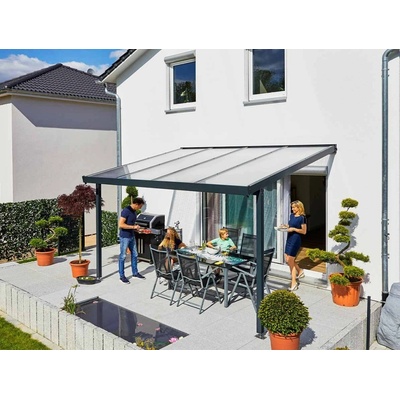 Gutta Terrassendach Premium 3,09 x 3,06 m čirý akryl / antracitová konstrukce