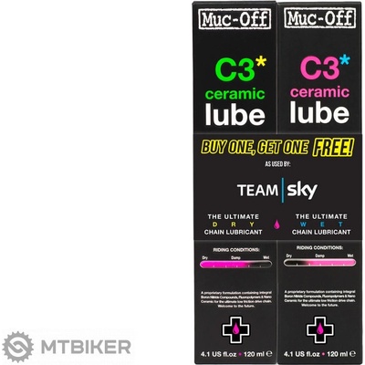 Muc-Off C3 Wet and Dry Lube 2x 120 ml