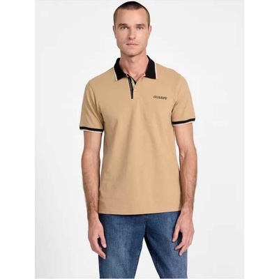 Guess polo tričko Eco Boris hnědé