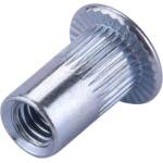Fortum гайка за нитове klt. 50 бр. , M4, POP-NUT, поцинкована стомана, кръгла, отворена, с плосък ръб, назъбена FORTUM