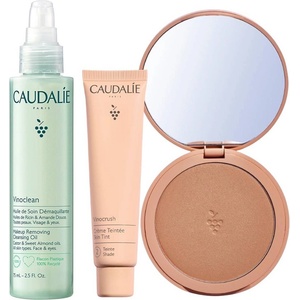 Caudalie Комплект - Почистващо олио, Тониран крем 02 и Пудра, 75 + 30 ml + 8.5 g