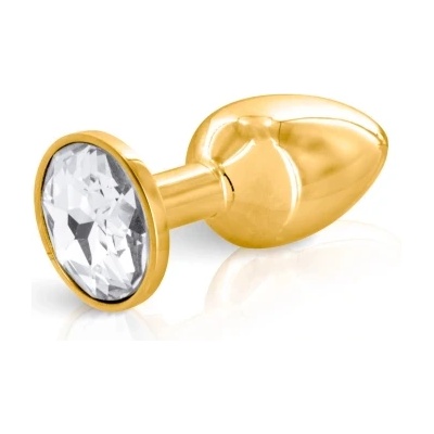Hidden Eden Анално бижу в златисто с прозрачен кристал Angel S