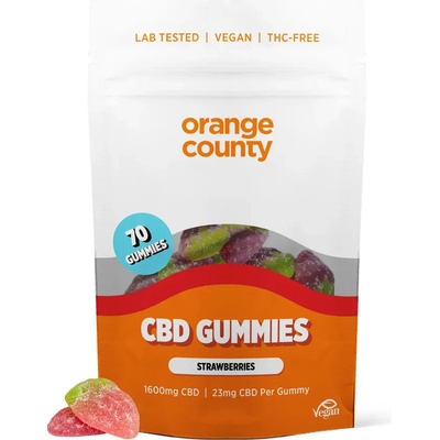 Orange County CBD Gumové jahody 1600 mg CBD 550 g 70 ks