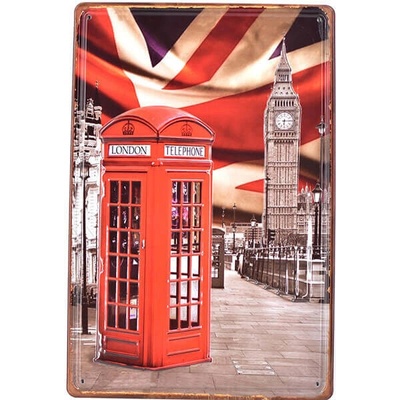 Ceduľa Londín Vintage style 30cm x 20cm Plechová tabuľa