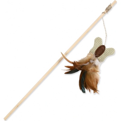 Trixie Udička s jutovým motýlkem s peřím a catnipem 45 cm