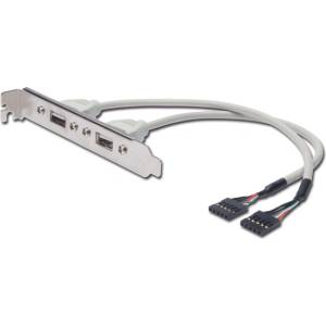 Premiumcord USB конектор (2x USB - A) Вграден, за монтиране на дънната платка KUZAS (KUZAS)