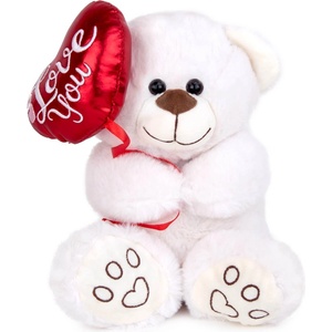 Amek Toys ПЛЮШЕНО МЕЧЕ С БАЛОН СЪРЦЕ 20 СМ БЯЛ/СИВ - igrachko