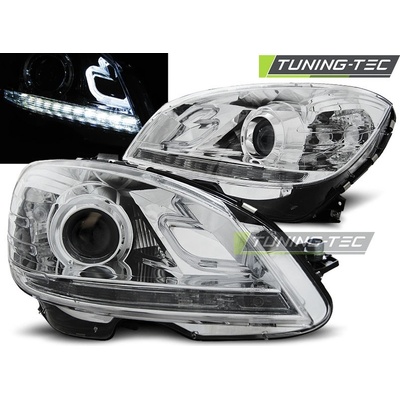Přední světla LED TubeLights Mercedes-Benz C W204 07-10 chrom