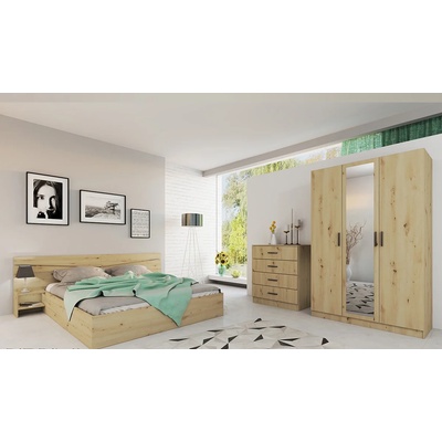 Bogdan Furniture I Спален комплект Модел 7000 за матрак 160/200, Дъб артисан