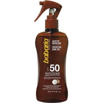 Babaria Sun Protective Oil opaľovací olej na tvár a telo s kokosovým olejom SPF50 200 ml