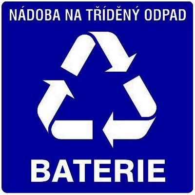 RAFO Samolepka Nádoba na tříděný odpad, 20 x 20 cm Varianta: baterie