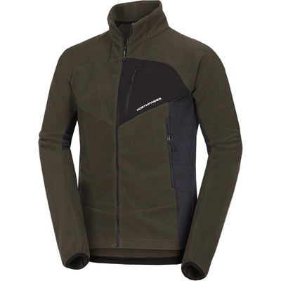 Northfinder pánsky flísový multišportový aktívny sveter JEDRZEJ blackdarkgreen