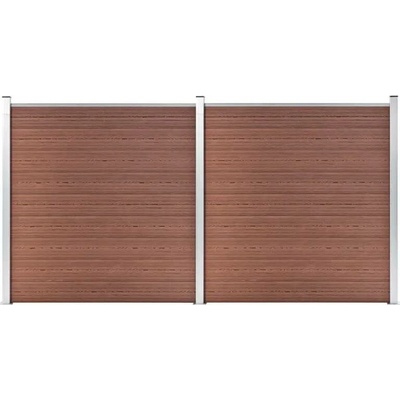 vidaXL Zahradní plot WPC 353 x 186 cm hnědý