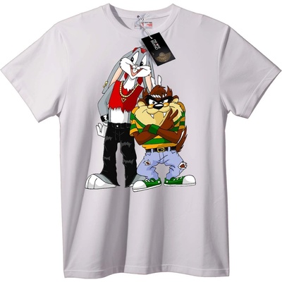 NOONEBRAND Тениска Bugs Bunny & Taz - 7XL, Black