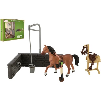 TEDDIES Sada farma kůň s doplňky plast v krabici 30 x 24 x 6 cm