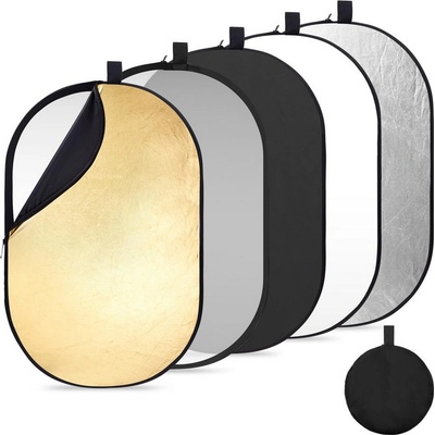 K&F Concept 24" x36”(60x90cm) 5-in-1 Oval Foldable Reflector with Carrying Bag