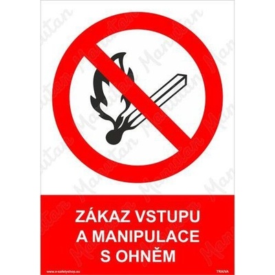 Manutan Zákaz kouření a manipulace s ohněm, plast 210 x 297 x 0,5 mm A4