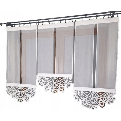 Hotová záclona Mega Firany voál bílý panelový závěs 180 cm x 130 cm