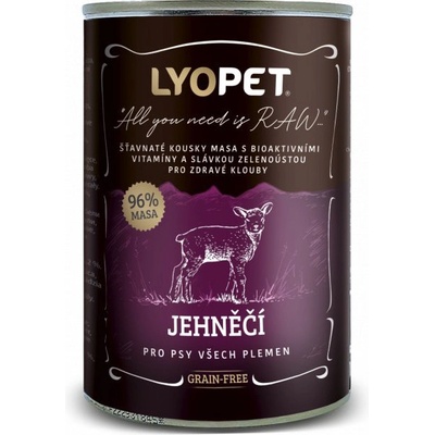 Lyopet Adult 96% Jehněčí maso 400 g