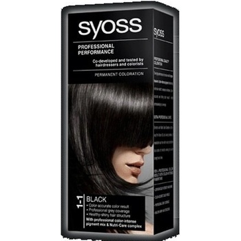 Syoss permanentní barva na vlasy Black černá 1-1
