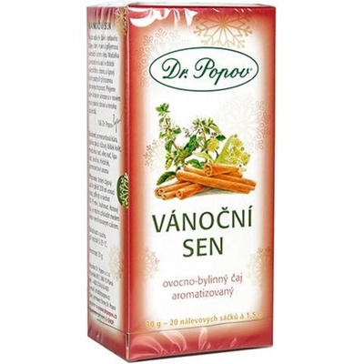 Dr.Popov Vánoční sen ovocno bylinný aromatizovaný porcovaný čaj 20 x 1,5 g