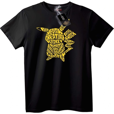 NOONEBRAND Тениска с Word Art на Pikachu - 2XL, Black