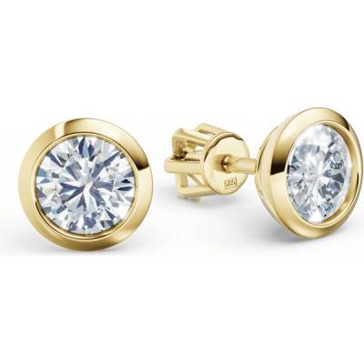 DF Dámske náušnice 3677 zo žltého zlata s diamantmi s celkovou hmotnosťou 1,44 ct