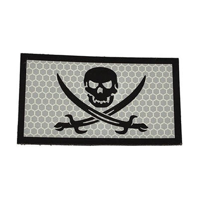 MILITARY RANGE Nášivka IFF IR CALICO JACK STŘÍBRNOČERNÁ