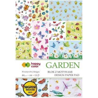 Happy Color Sada jednostranných papírů Garden 80 g/m 215 ks A4