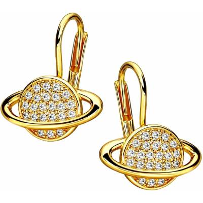 Zlaton Náušnice žluté zlato se zirkony visací 1.6cm 2.45g N14112501684