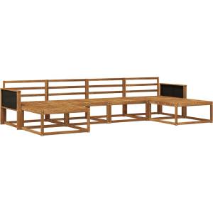 vidaXL Комплект дивани за открито 6 бр. Натурално (3382772)