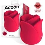 Action Meryl Licking & Vibrating Mouth Shape Rose Massager