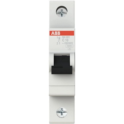 ABB Автоматичен прекъсвач ABB SH201-C10 - 1 P, 10 A, 6 kA (2CDS211001R0104)
