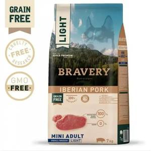 Bravery Light Iberian Pork Small & Mini Breeds Adult Dog - Пълноценна храна за кучета от дребни и мини породи с иберийско свинско 7 kg