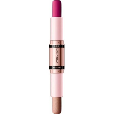 Revolution Tvářenka a rozjasňovač 2v1 Blush & Highlight Stick Champagne Shine 8,6 g – Zboží Dáma
