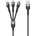 DeTech Кабел за зареждане DeTech DE-C41, 3 в 1, Micro USB, Lightning, Type-C, 1.0m, Черен - 40204