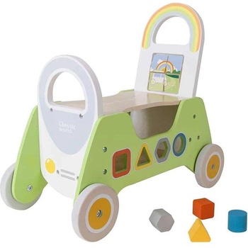 GUGA Детски дървен уолкър-проходилка 2 в 1 Classic World (6927049015090)
