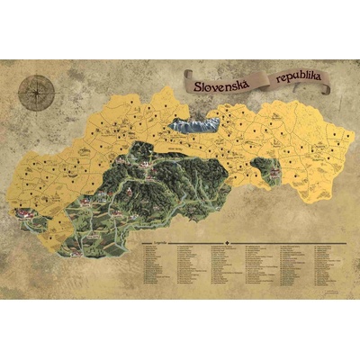 Giftio Stírací mapa Slovenská republika Deluxe XXL