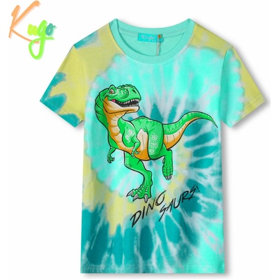 Kugo tričko FC0301 tyrkysová oranžový dinosaurus