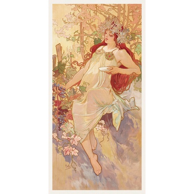 Plagát, Obraz - The Seasons: Autumn (1896), Alfons Mucha, 20 × 40 cm