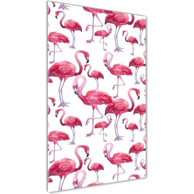 Vertikálny fotoobraz na skle Plameňáci 50x100 cm