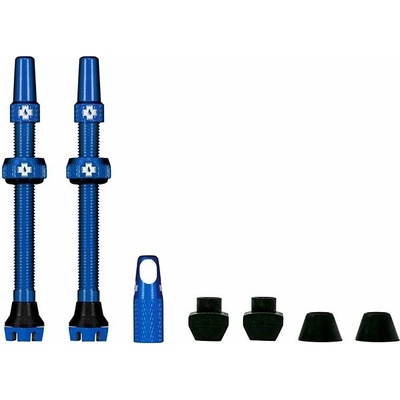 Muc-Off Tubeless Presta Valve KIT V2 bezdušové ventily, galuskový, modrá, 2 ks 60 mm