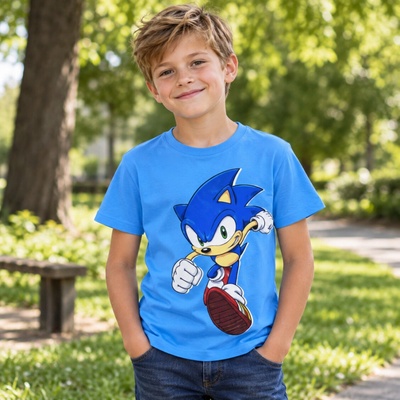 Cerda Chlapecké tričko SONIC Run krátký rukáv modrá