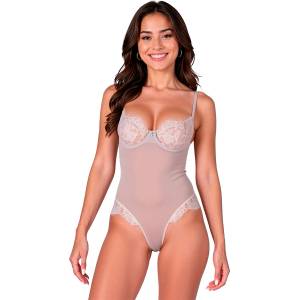  Луксозно дантелено боди с прозрачен дизайн - Passion Zovel Grey S/M (D-244603)