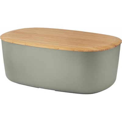 Chlebník BOX-IT 34 cm, teplá šedá, plast / bambus, RIG-TIG