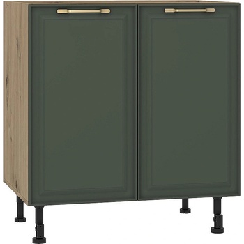 Image 1 of ЕВРОМАР Долен кухненски шкаф за вграждане на мивка parma Н80/87 тъмнозелено/дъб артизан