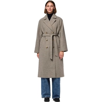 PIECES Палто Pieces Marbel Long coat - Grey (Morel)