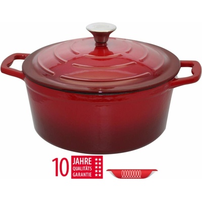 ELO Hrnec s poklicí 26 cm, litinový, červený ELO 30626