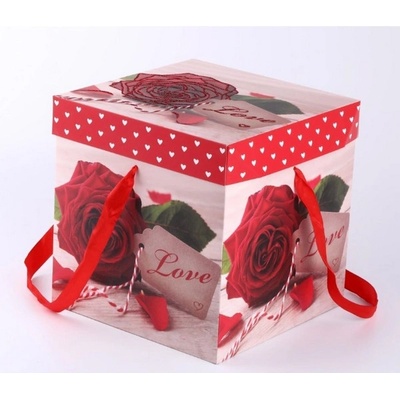 Dárková krabička 15 cm - valentýnská růže
